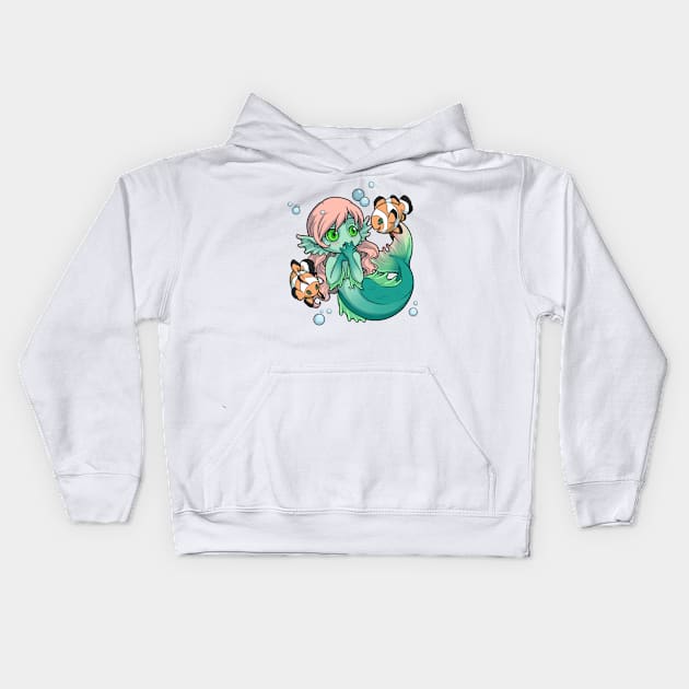 chibi mermaid Kids Hoodie by halestorm31